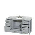 thumbnail image 2 of Wyndham Collection Sheffield 60" Wood Single Bathroom Vanity in White/Gray, 2 of 2