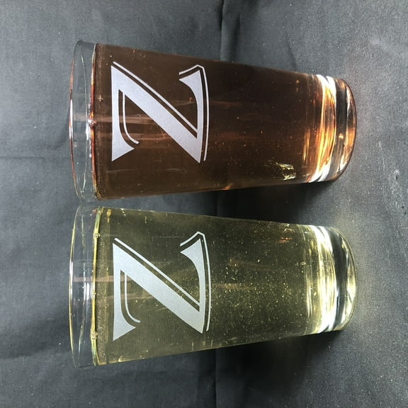 16OZ MONOGRAM BEER GLASS Z SET OF 2