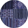 thumbnail image 1 of Ahgly Company Indoor Round Patchwork Blue Transitional Area Rugs, 3' Round, 1 of 4