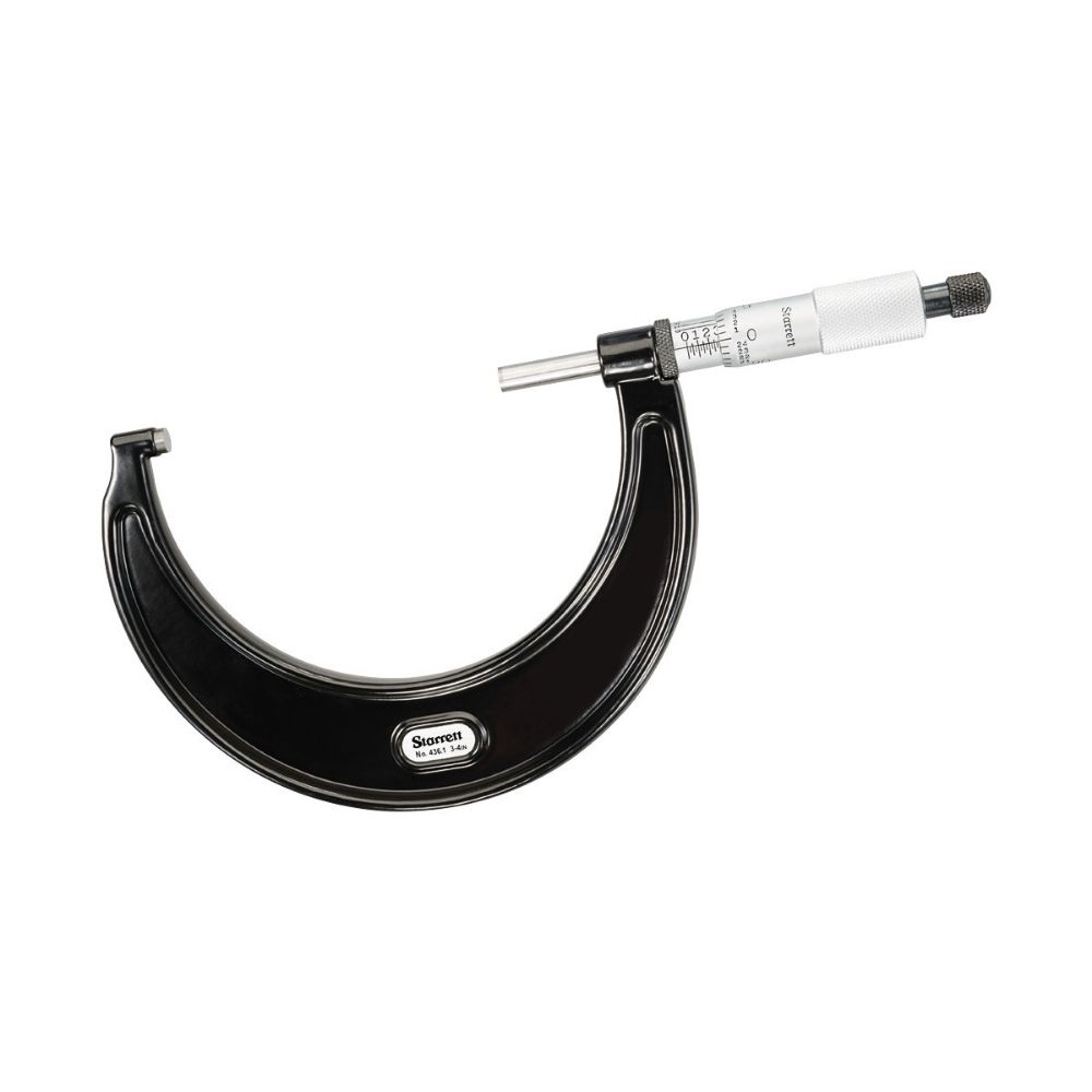 Starrett Outside Micrometer with Ratchet Stop, Lock Nut, and Carbide