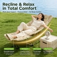 thumbnail image 3 of Folding Camping Chairs, Camping Lounge Chair with Detachable Footrest Adjustable Backrest, Portable Folding Chair for Camping, Hiking, Backpacking, Khaki, 3 of 7