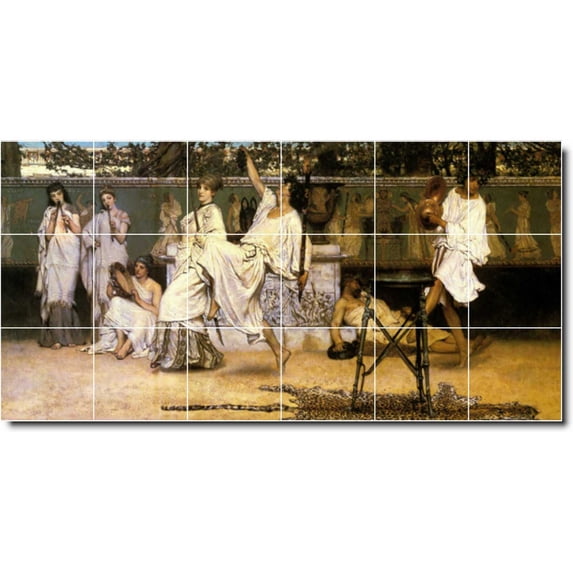 Ceramic Tile Mural-Lawrence Alma-Tadema Historical Painting 80. 48" w x 24" h using (18) 8 x 8 ceramic tiles