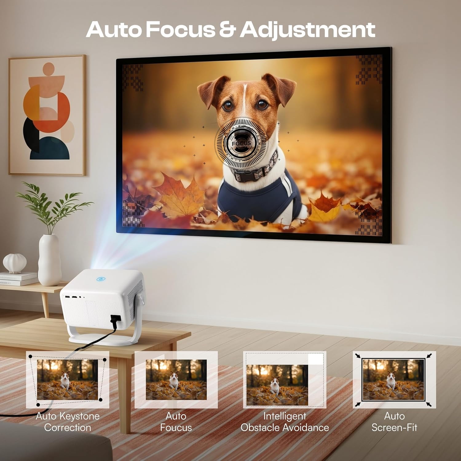 Caydo P3 Art Projector with Exclusive Drawing App for Artists, Portable Auto Focus & Keystone Native 1080P Projector for Drawing and Tracing, 40''-120'' Projection, Compatible with iOS/Android