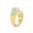 thumbnail image 4 of 14kt Yellow Gold Round Diamond Cluster Bridal Wedding Ring Band Set 1 Cttw, 4 of 5