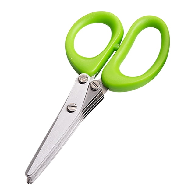 Stainless Steel Dishwasher,Five Blade Kitchen Salad Scissors, Stainless Steel Multilayer Spring Scissors for Vegetable Cutting