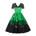 thumbnail image 3 of Enwejyy Womens Halloween Lace Round Neck Short Sleeve Knee Length Mid-Calf Dresses, 3 of 3
