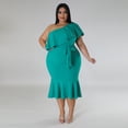 thumbnail image 2 of AURA Women Plus Size Sleeveless Midi Dress Casual Slim Fit Summer Ruffle Hem Dress, 2 of 7