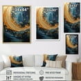 thumbnail image 4 of Designart "Surging In Golden Sapphire" Abstract Spirals Floater Framed Canvas Prints, 4 of 5