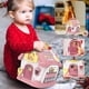 thumbnail image 5 of Juguetes Montessori para niñas de 1 año o más: juguetes para niños pequeños de 1 a 2 años, juguetes 8 en 1 con sonido, luces, música, reloj, teléfono y coche, hogar de aprendizaje inteligente (rosa), 5 of 5