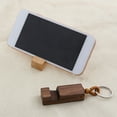 thumbnail image 3 of KAKOWELY Creative Mobile Phone Stand Keychain Universal Desktop Phone Bracket Keyring Wooden Phone Stand Portable Smartphone Holder (Light Color),0.79"X2.28"X0.59", 3 of 4