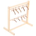 thumbnail image 3 of HLONK Wooden Doll Garment Rack with Clothes Hangers for Home Use 1Set, 3 of 8
