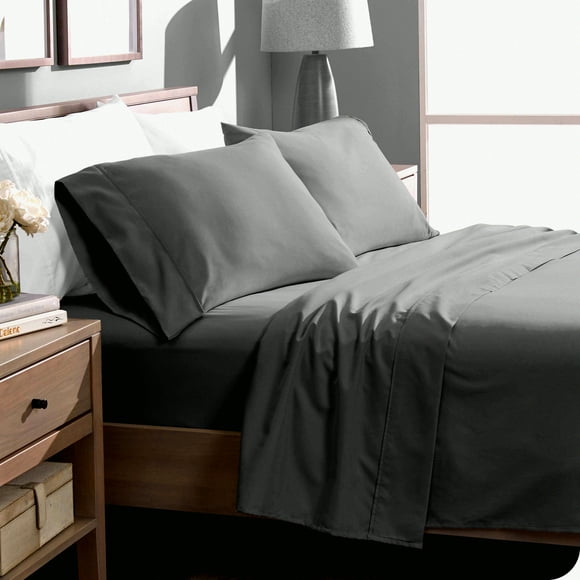 BreathableSoft Twin XL Microfiber Sheet Set - Deep Pocket Twin Extra Long Size - Grey - Luxurious Bedding for Comfort and Style