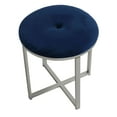 thumbnail image 2 of Cortesi Home Samiya Round Ottoman Footstool, Navy, 2 of 8