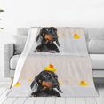 thumbnail image 1 of Balery Dachshund Sitting in Bathtub Manta de Felpa Suave y Acogedora – Cobija de Franela Aterciopelada para Cama, Lavable y Cálida para Sofá, Mascotas, Transpirable-60"x50", 1 of 7