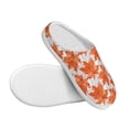 thumbnail image 3 of Xecao Maple Leaves A Print Cotton Slippers Fuzzy Warm Cozy Slippers Non Slip House Slippers For Indoor Outdoor Cotton Slippers House Slippers-8, 3 of 7