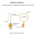 thumbnail image 5 of Rosec Jewels Natural Citrine Drop Earrings with Diamond (6X8 mm Oval, AAA Quality) - Hoop Drop Earrings for Women - Ready to Gift, 14K Yellow Gold, 5 of 6