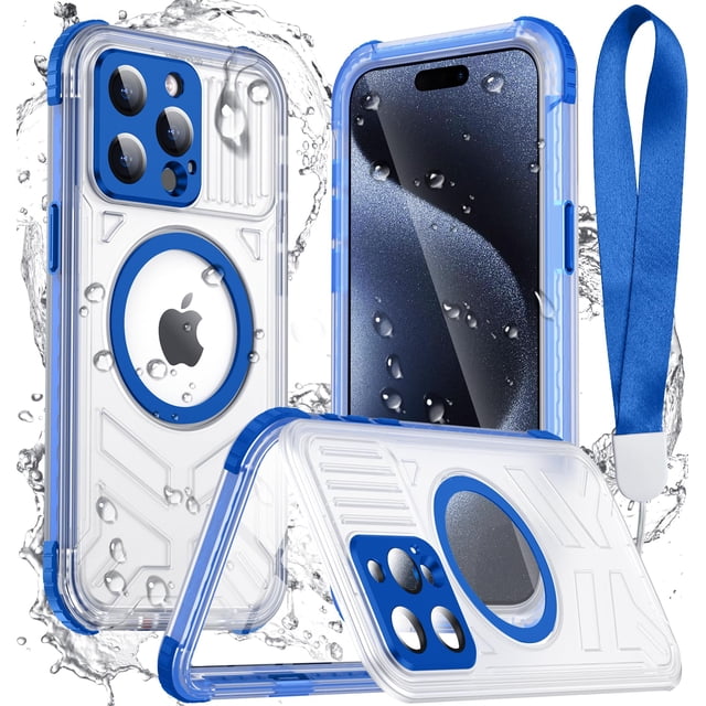 Funda de teléfono Temdan Magnetic Waterproof para iPhone 15 Pro