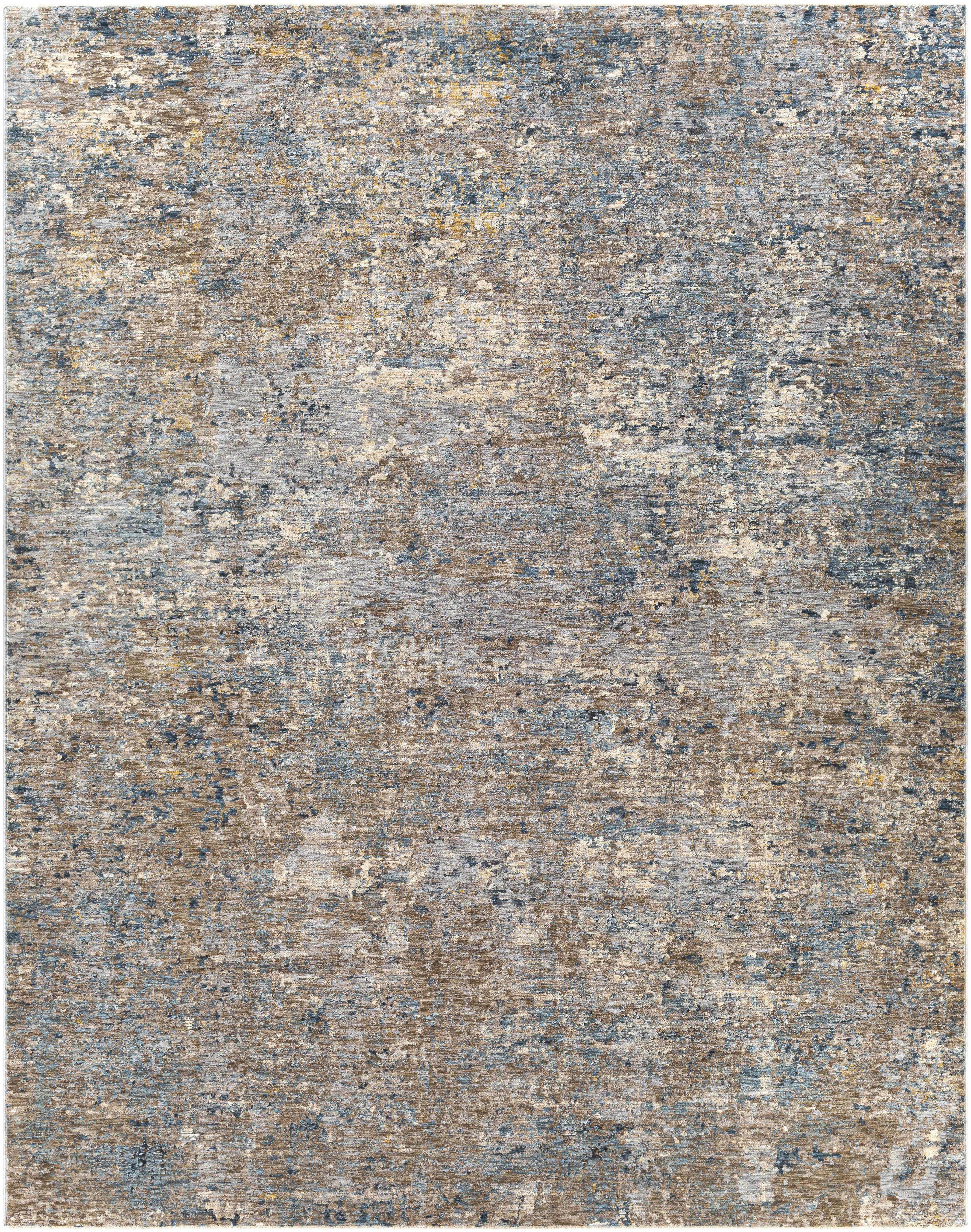 Hauteloom Gorokan Contemporary Abstract Living Room Bedroom Dining Room Area Rug - Modern Distressed Bohemian Carpet - Brown, Cream, Beige, Brown, Gray - 6'7" Round