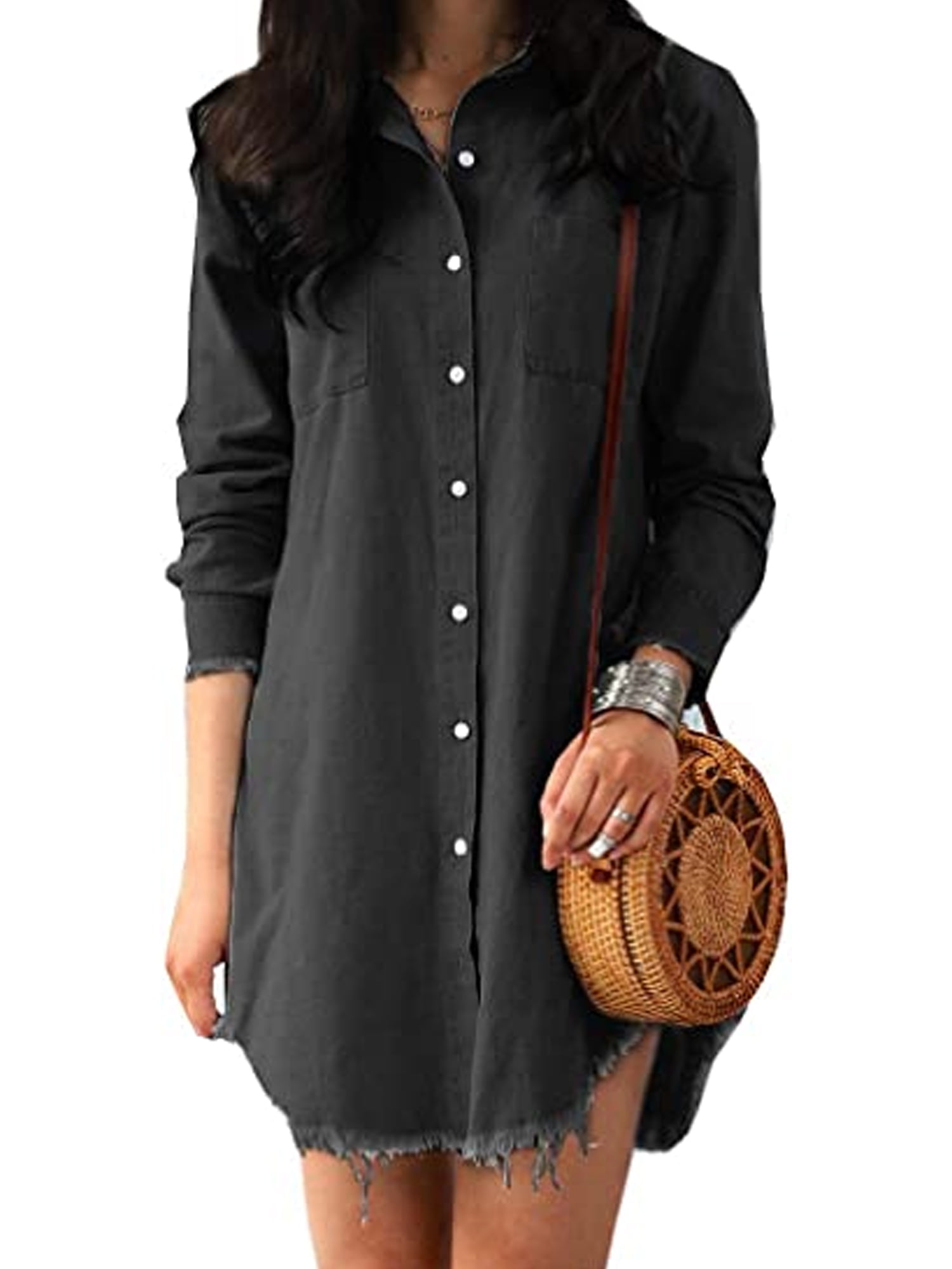 walmart denim shirt dress