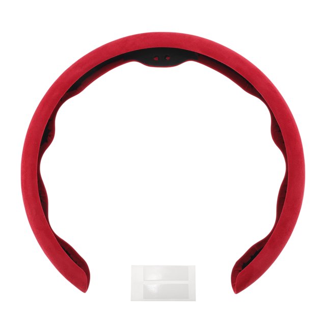 Funda para volante de cuero artificial PU ABS Protector de volante de automóvil Rojo 1 Pc
