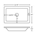 thumbnail image 2 of 21.75-in. W Undermount White Vessel For Deck Mount Deck Mount Drilling, 2 of 5