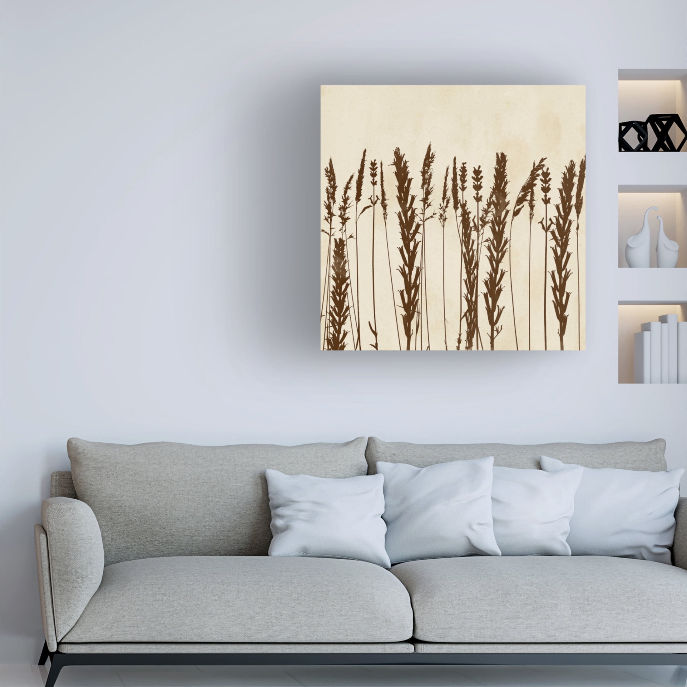 Canvas Wall Art - Vision Studio 'Garden Silhouette LIneup II' Wall Art for Living Room, Bedroom, or Office Décor by Trademark Fine Art - 35 x 35 Inches