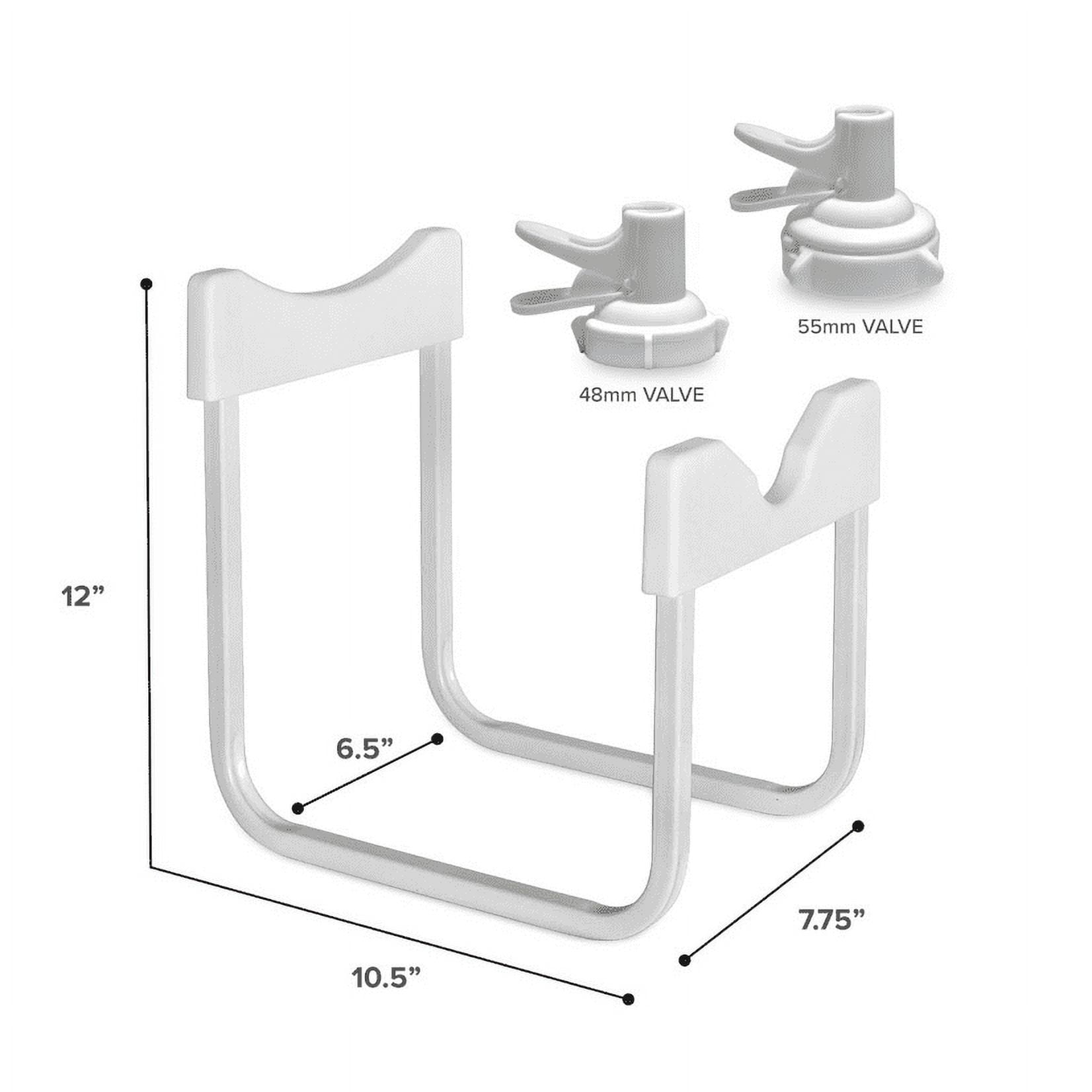 Brio Stainless Steel 5 Gallon Water Jug Stand and 2 Dispenser Valves, Water Stand and Water Spout