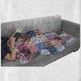 thumbnail image 6 of Vintage Soft Flannel Fleece Blanket, Geometric Checkered Squares with Blooming Flowers Spring Season Plant Arrangement, Cozy Plush for Indoor and Outdoor Use, 50" x 60", Multicolor, by Ambesonne, 6 of 6