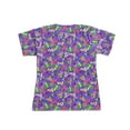 thumbnail image 3 of Landau Women's V-Neck Garden Party Iris Print Tunic Scrub Top, Style 8219, 3 of 7