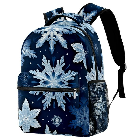Lightweight Backpack Christmas Snowflakes School Bag Travel Laptop Daypack for Men Women Casual Rucksack