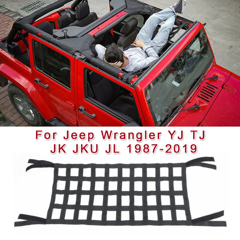 Car Roof Sunshade for J-eep Wrangler YJ TJ JK & JKU JL 1987-2020 4 Doors and 2 Doors Car Roof Hammock Waterproof Car Bed Rest Hammock 