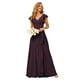 thumbnail image 1 of Vestido de dama de honor TIRAS con volantes, chifón, ciruela, línea A, largo, 18 W, 1 of 7