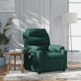 thumbnail image 1 of vidaXL Massage Recliner Chair Dark Green Velvet, 1 of 5