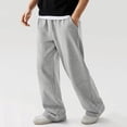 thumbnail image 3 of Jerdar Men's Textured Waist Sweatpants Drawstring Elastic Waist Wide-leg Pants, 3 of 6