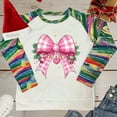 thumbnail image 3 of Christmas Sweatshirt for Women Long Sleeve Striped Pullover Casual Holiday Tops Xmas Tree Print Crewneck Shirt, 3 of 4