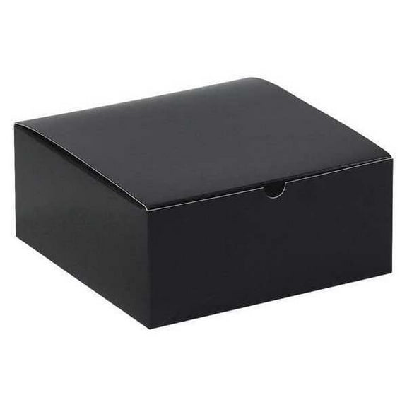 Box Partners GB883BK 8 in. x 8 in. x 3.5 in. Black Gloss Gift Boxes