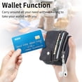 thumbnail image 6 of 2 in 1 Wallet Case for Samsung Galaxy Z Flip 5 5G, Durable PU Leather Detachable Magnetic Zipper Pouch Purse Cover for Galaxy Z Flip 5 Case with Card Slots Stand Holder,Black, 6 of 16