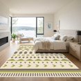 thumbnail image 3 of ODIKA 9'x12' Washable Area Rug Non-Shedding, Easy Care Olive Geometric Decorative Design Contemporary with Taupe Accents for Master Suite, California King, Under Bed, 3 of 7