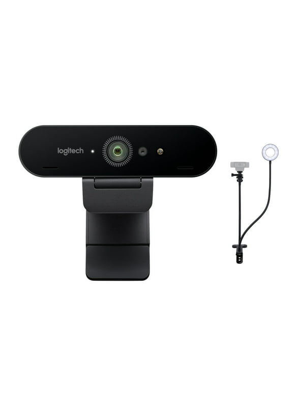 Logitech 4K Pro Webcam and Knox Gear Selfie Ring Light With Webcam Stand