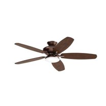5 Blade Ceiling Fan with Light Kit in Modern Style-15 inches Tall and 52 inches Wide-Satin Natural Bronze Finish-Walnut Blade Color Bailey Street Home