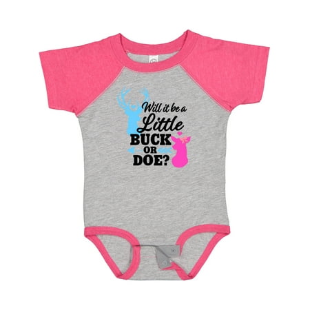 

Inktastic Gender Reveal Will It Be a Little Buck or Doe Gift Baby Girl Bodysuit
