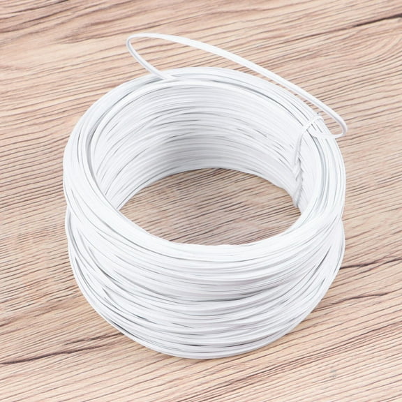 FOLOYORI Garden Wire for Plants 55 Meters White PVC Coated Iron Wire 1Pcs