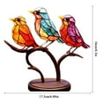 thumbnail image 2 of Stained Glass Birds on Branch Desktop Ornaments,Handmade Stained Glass Bird Suncatche,Double Sided Multicolor Style Birds Colors Alloy Ornaments,Suitable Home Patio and Bird Lover, 2 of 4