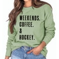 thumbnail image 1 of Sudadera informal holgada con estampado de letras para primavera y otoño, color verde oliva, talla XL, para mujer, con cuello redondo y manga larga, 1 of 5
