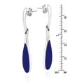 thumbnail image 2 of Sleek Teardrop Shaped Blue Lapis Inlay Sterling Silver Dangle Earrings, 2 of 5
