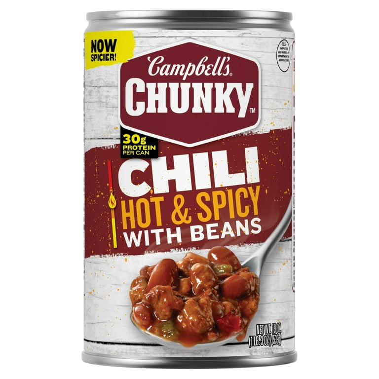 Chunky Firehouse Hot and Spicy Chili with Beans, 15.25 oz, 8/Carton, Ships in 1-3 Business Days Chunky Firehouse Hot and Spicy Chili with Beans, 15.25 oz, 8/Carton, Ships in 1-3 Business Days