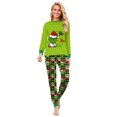 thumbnail image 1 of Moonsky-Red/Green Christmas Family Pajamas Matching Set Christmas Print Long Sleeve Tops and Green Plaid Pants Loungewear Soft Sleepwear#Women S, 1 of 4