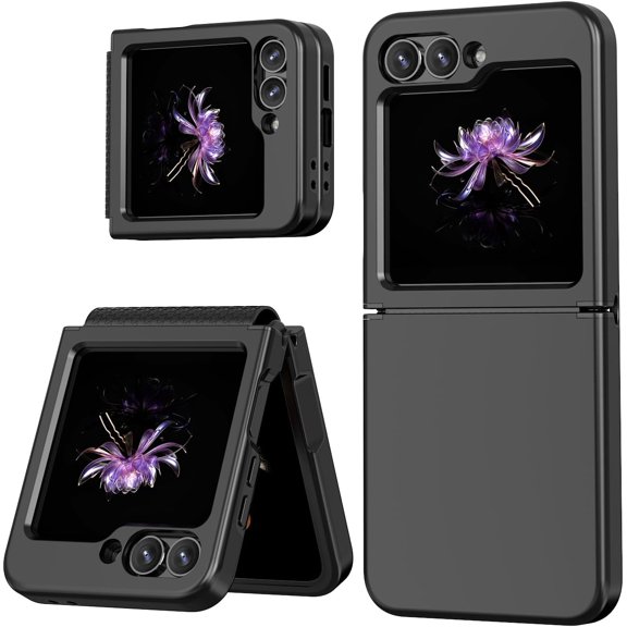 for Samsung Galaxy Z Flip 6 Case, Hinge Protector and Shockproof TPU and Microfiber for Samsung Galaxy Z Flip 6 (Black)