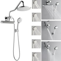 Forno Acqua AcquaFALL Mini Shower Head, Polished Stainless Steel Finish, Overhead Rainfall Shower, 7 Way Diverter, Handheld Shower Head, Body Jets, 1.8 GPM Flow Rate