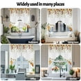thumbnail image 3 of Swag Curtains Valances for Windows, Fall Thanksgiving Short Kitchen Window Curtains Over Sink, Orange Teal Green Pumpkin Cafe Curtain Panel Set Of 2,Rod Pocket, 63 Inches Length Leaf Sunflower White, 3 of 8